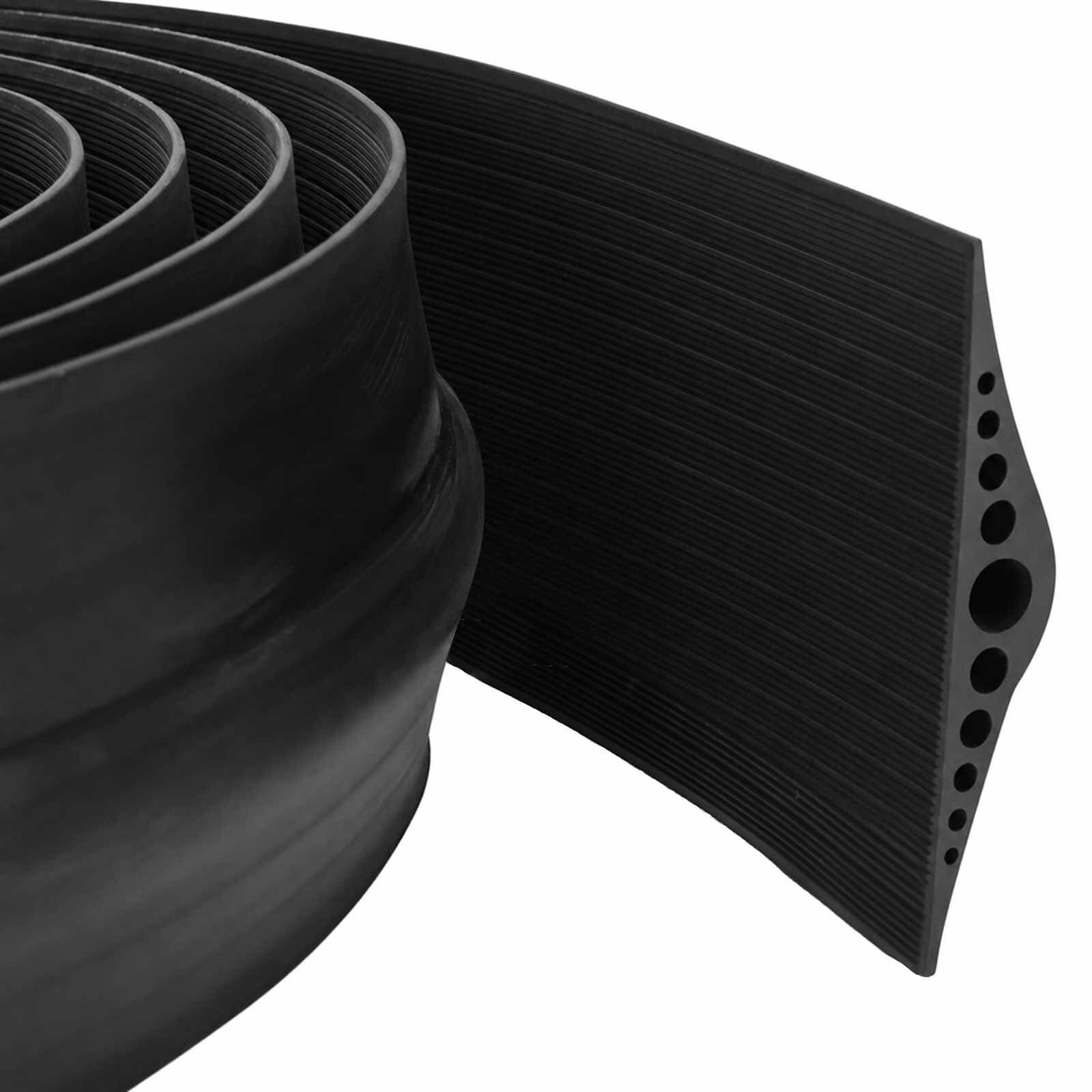 vidaXL Уплътнение за Гаражна Под Черно 155 x 28 мм 6 м EPDM гума