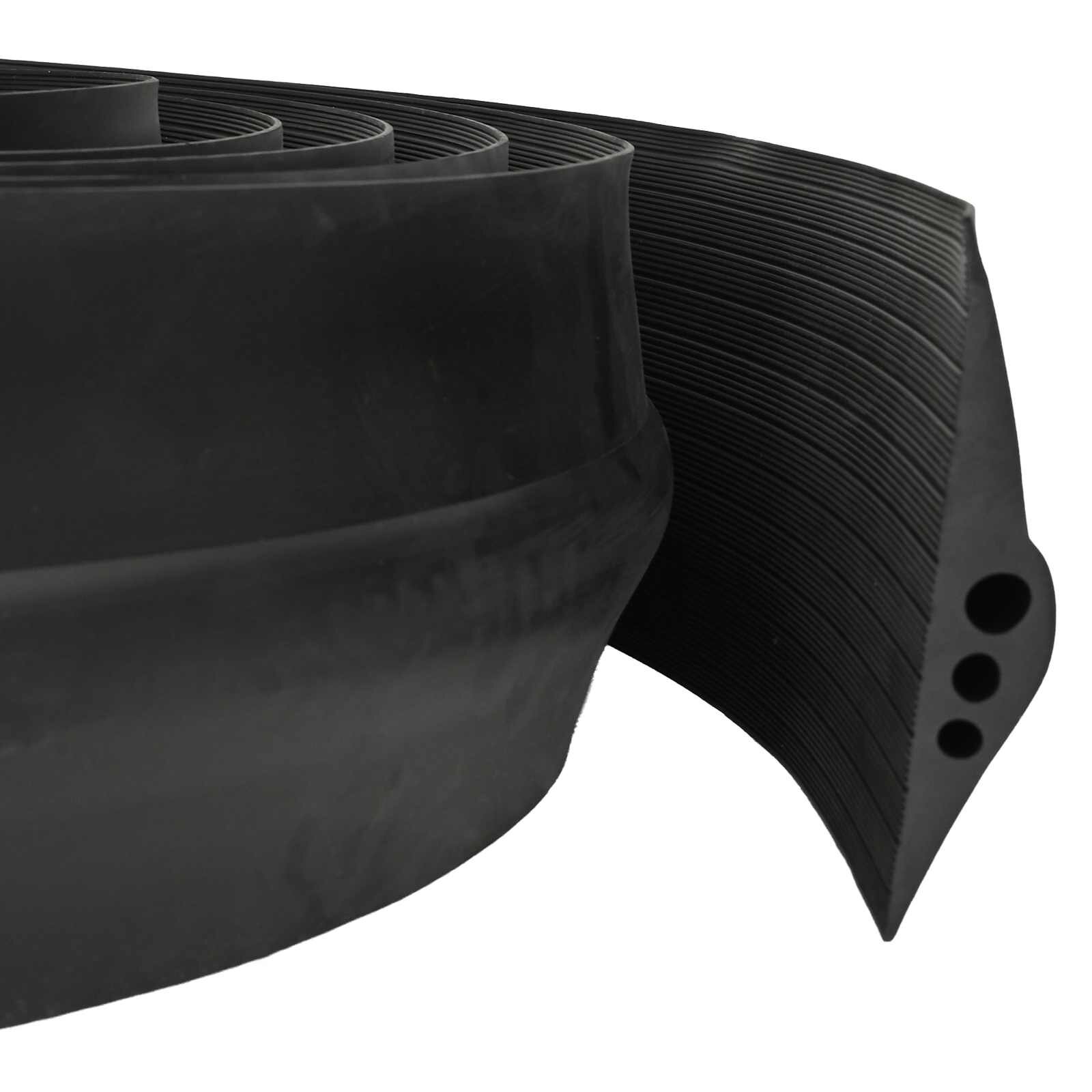 vidaXL Уплътнение за Гаражна Под Черно 74 x 20 мм 3 м EPDM гума