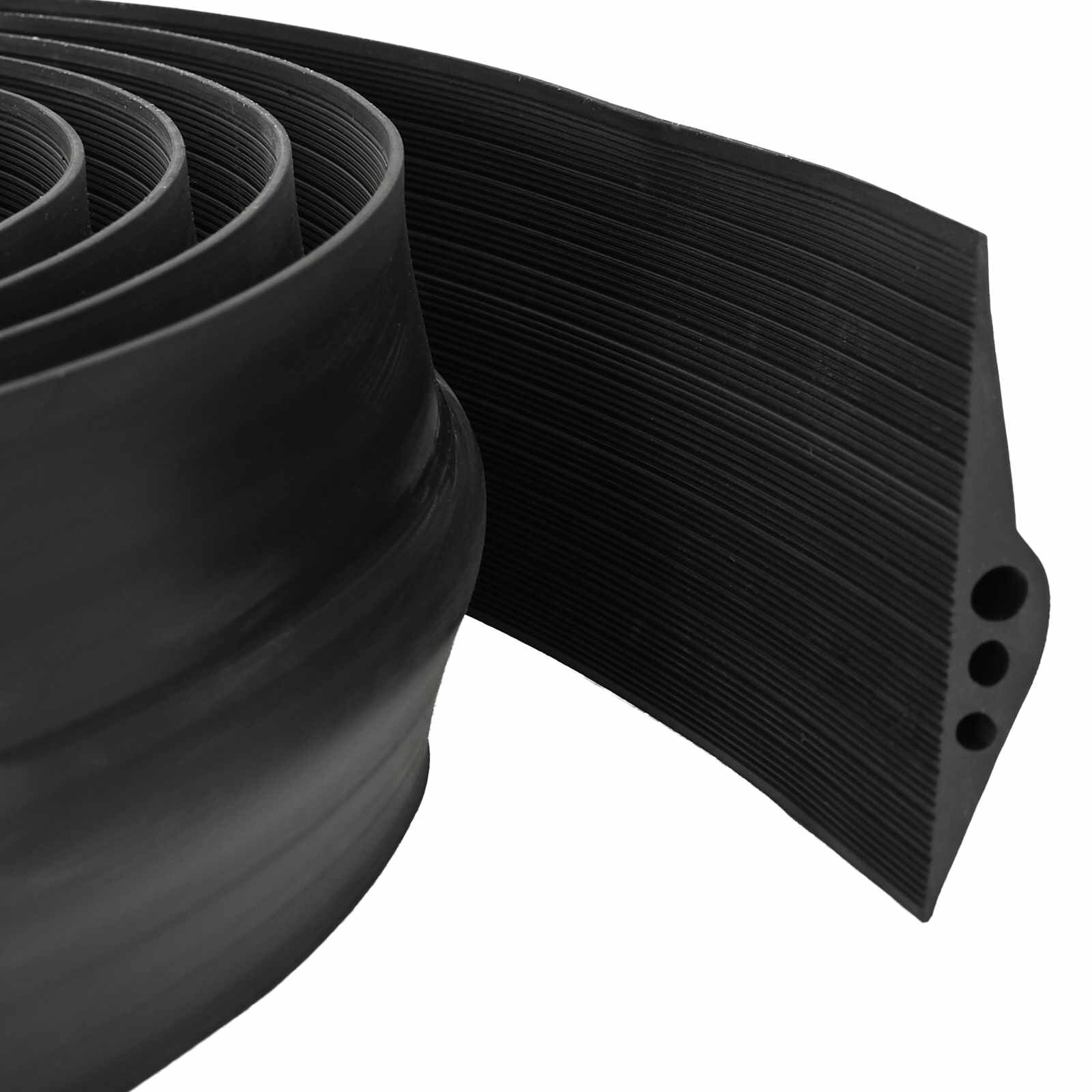 vidaXL Уплътнение за Гаражна Под Черно 78 x 14 мм 8 м EPDM гума
