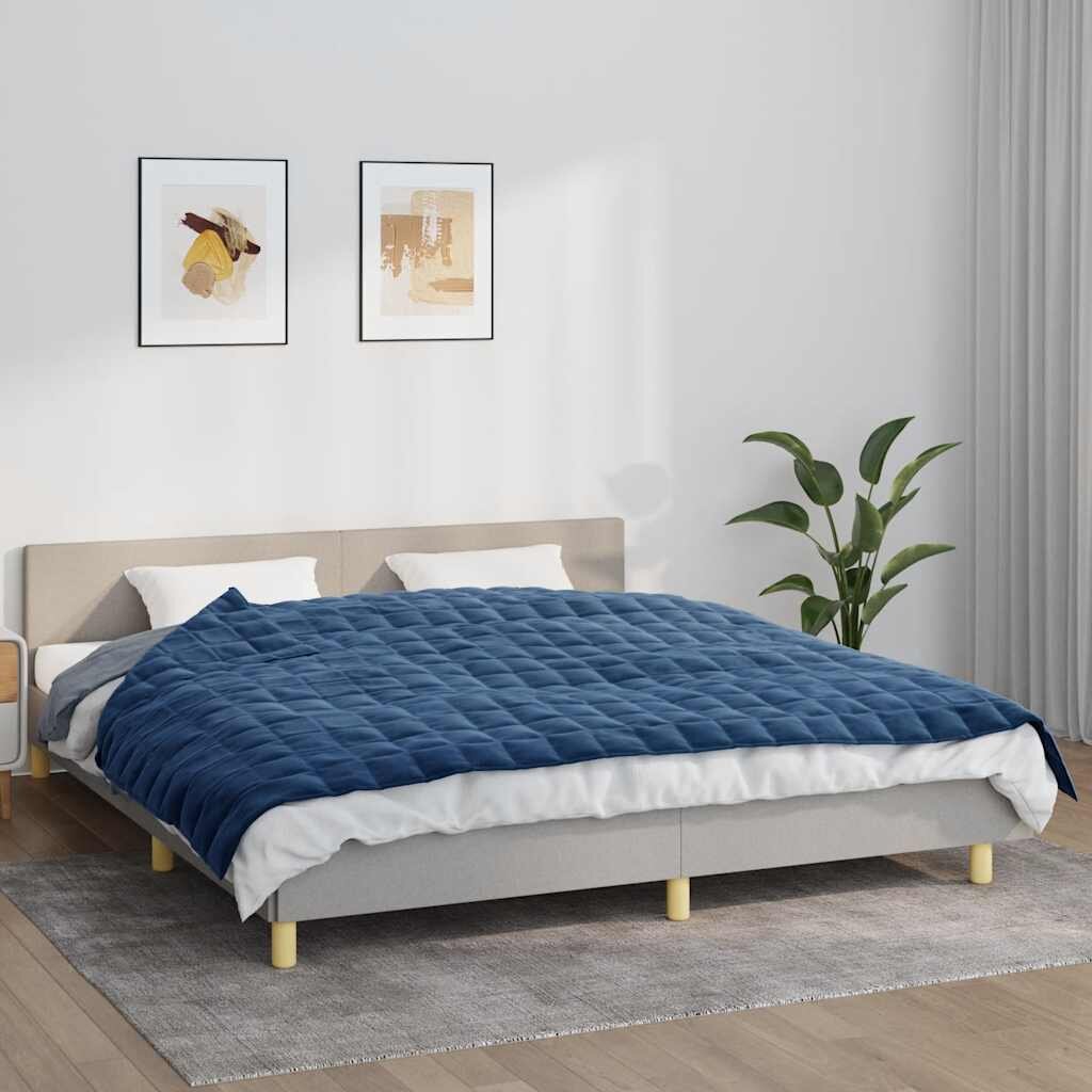vidaXL Утежнено одеяло синьо 155x220 см 11 кг плат