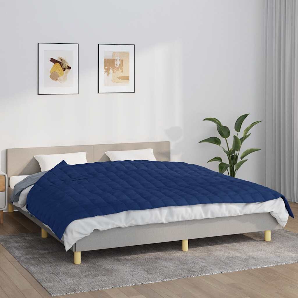 vidaXL Утежнено одеяло синьо 155x220 см 7 кг плат