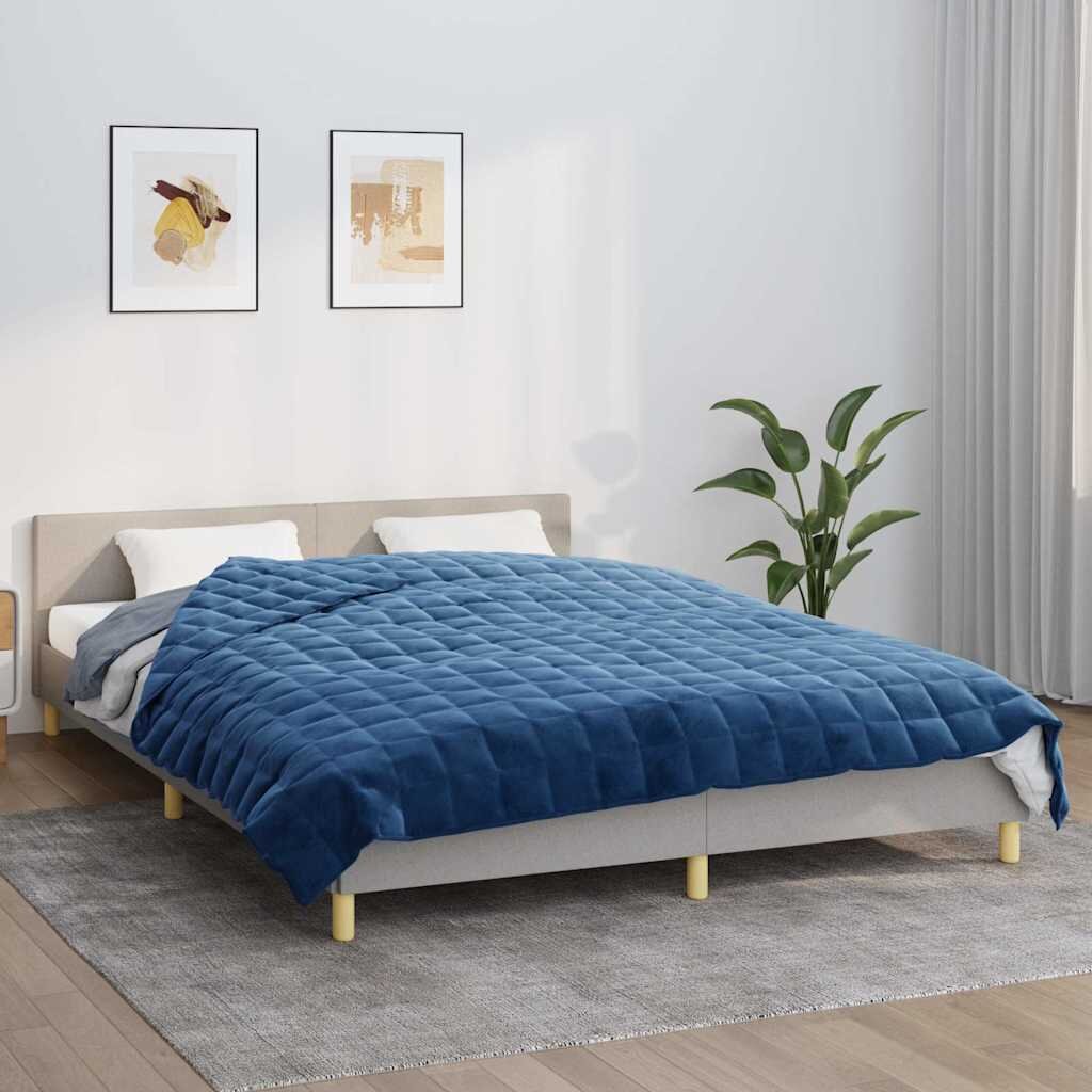 vidaXL Утежнено одеяло синьо 200x230 см 9 кг плат