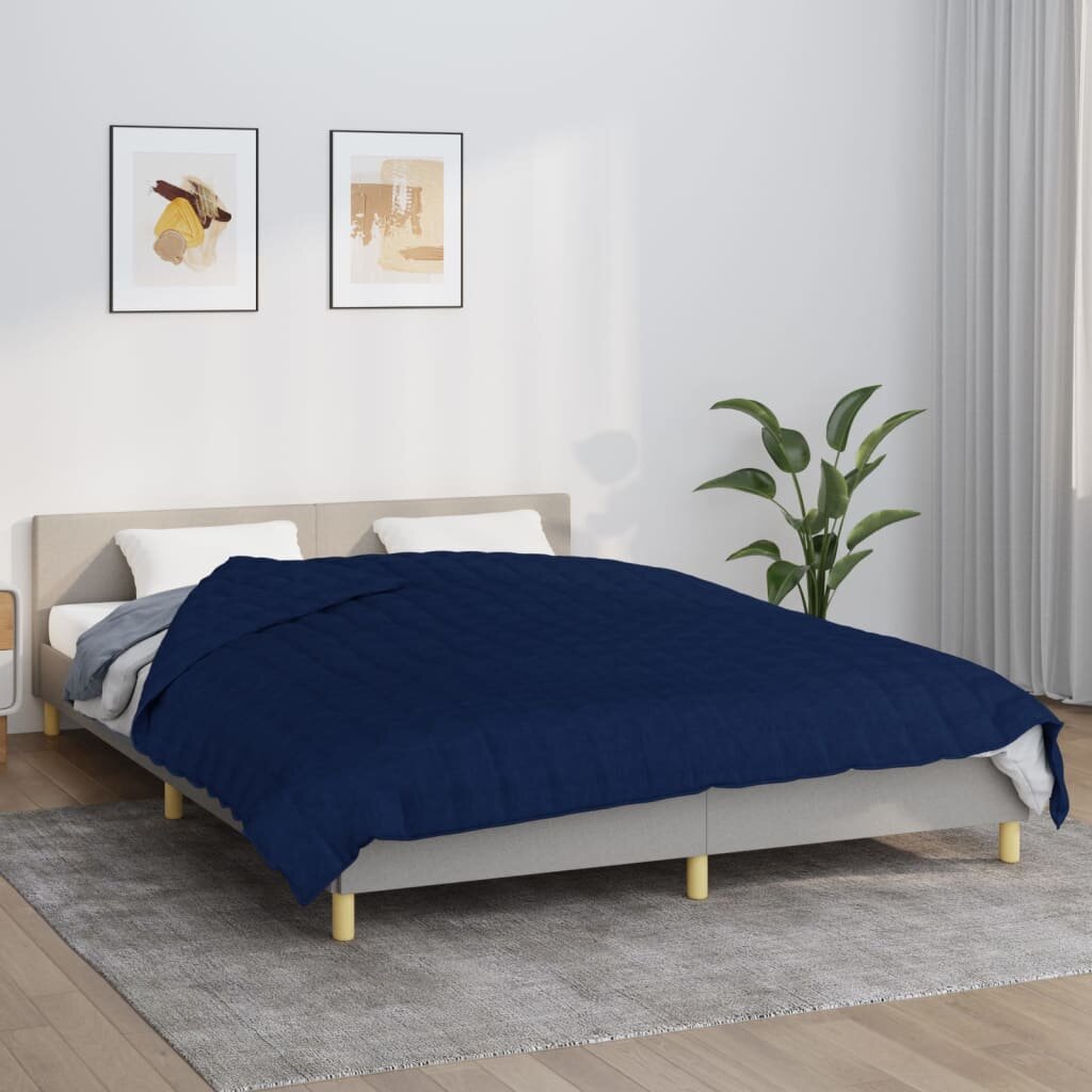 vidaXL Утежнено одеяло синьо 220x230 см 15 кг плат