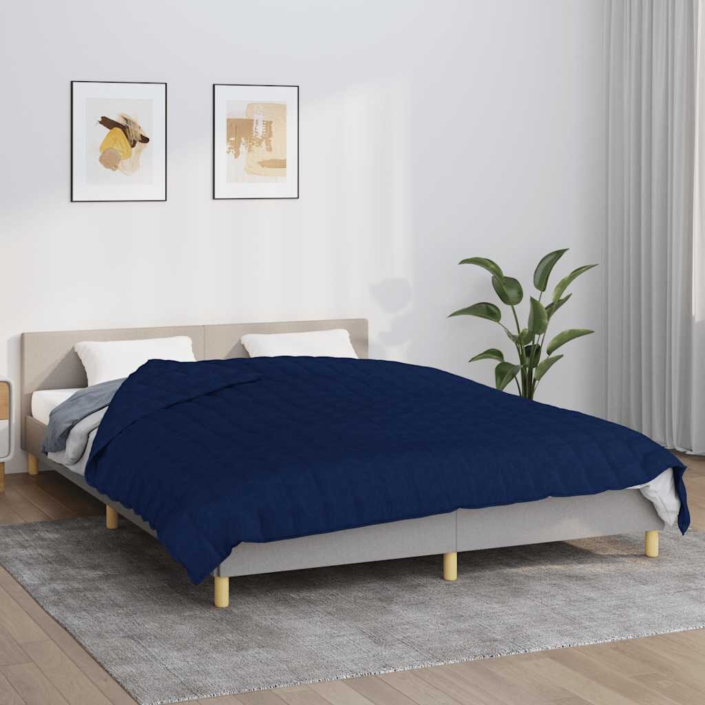 vidaXL Утежнено одеяло синьо 220x235 см 11 кг плат