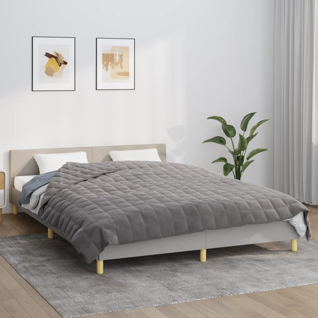 vidaXL Утежнено одеяло сиво 220x240 см 15 кг плат