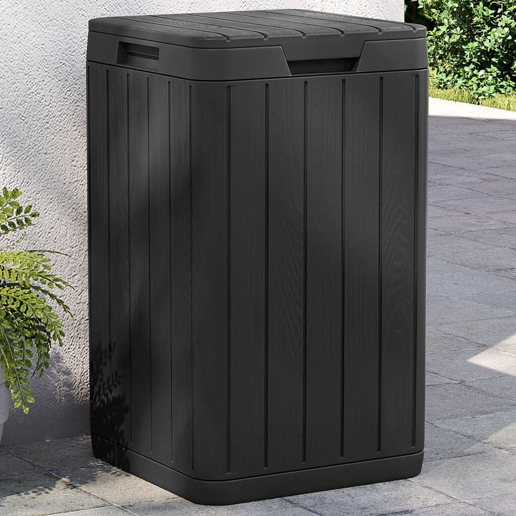vidaXL Външен кош за боклук антрацит 38x38x65 см PP