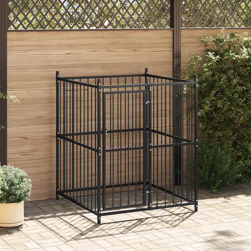 vidaXL Външна клетка за кучета 120x120x150 см