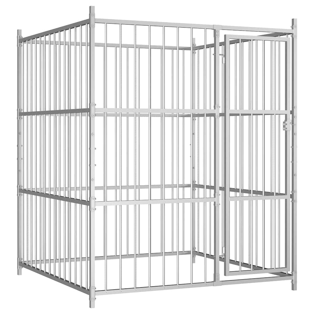 vidaXL Външна клетка за кучета 150x150x185 см