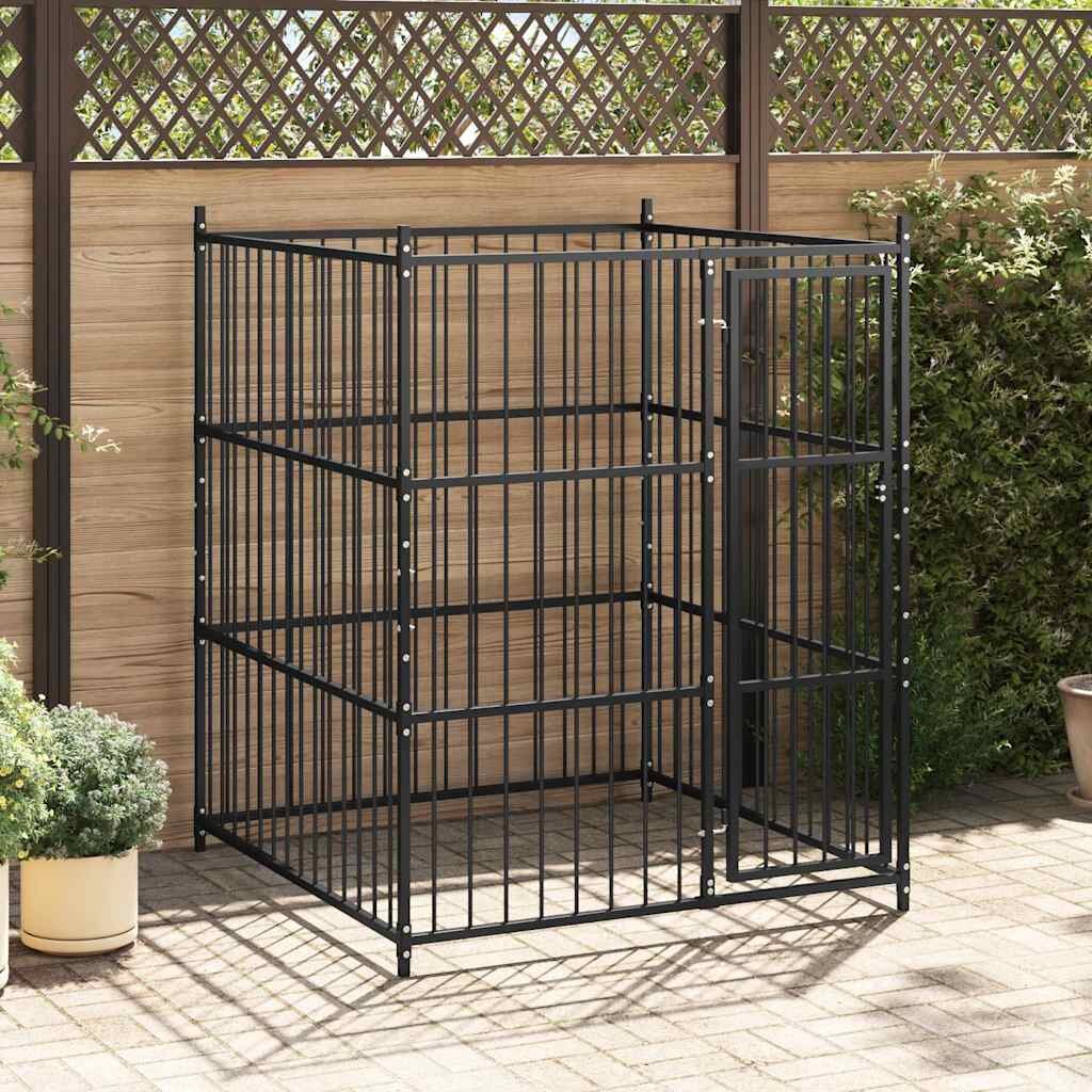 vidaXL Външна клетка за кучета 150x150x185 см