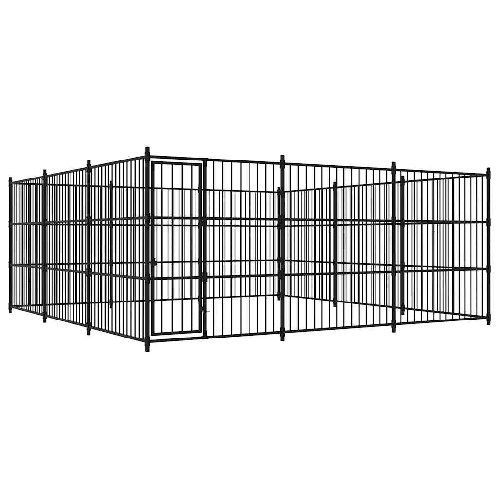vidaXL Външна клетка за кучета 450x450x185 см