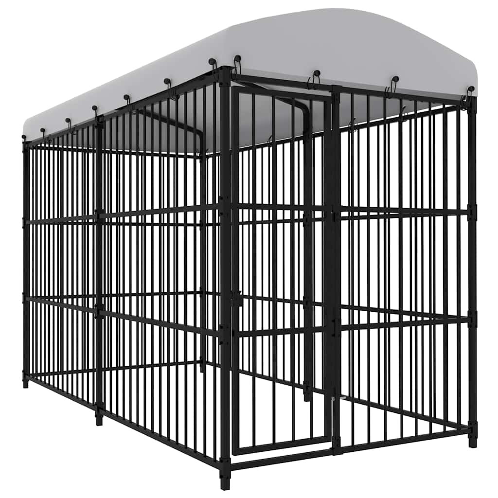 vidaXL Външна клетка за кучета с покрив 300x150x210 см