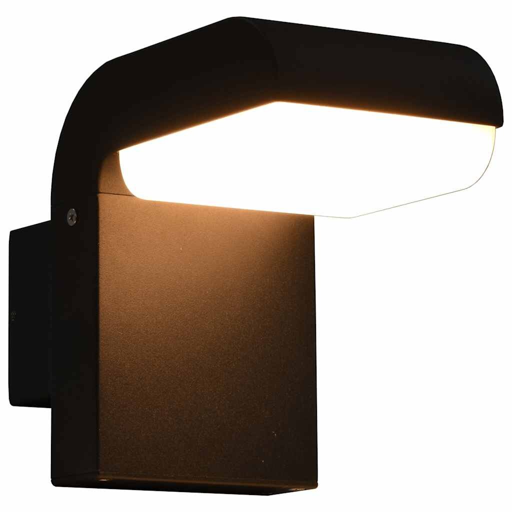 vidaXL Външна LED стенна лампа 9 W черна овална