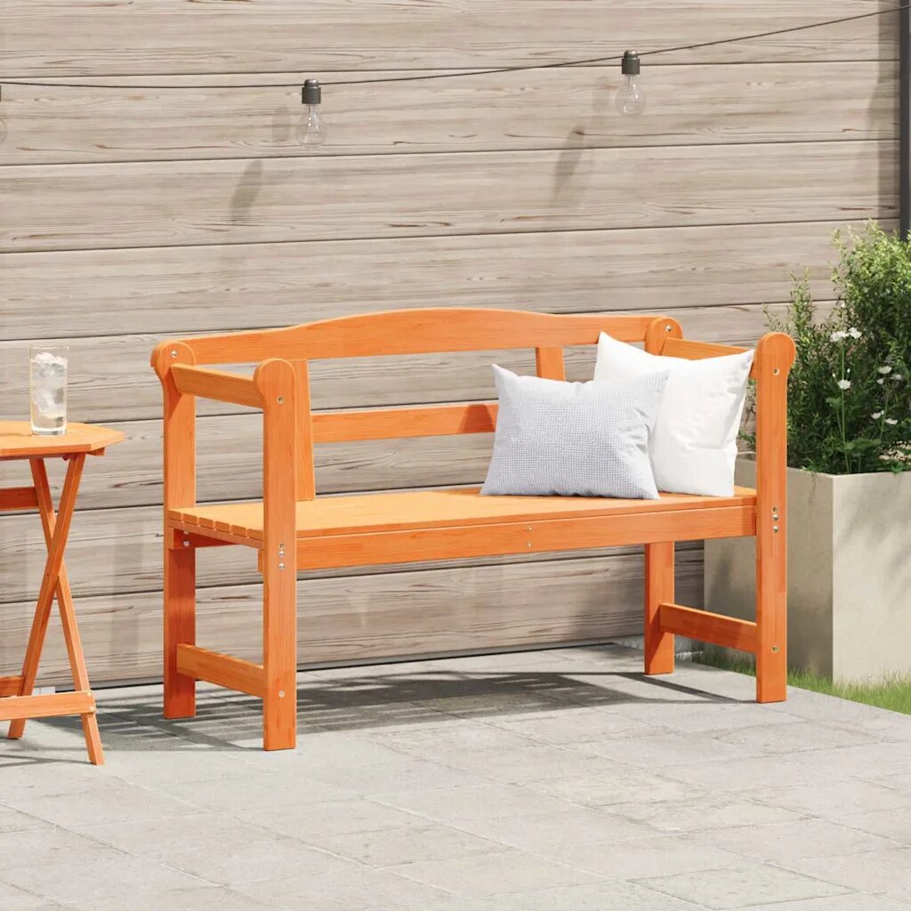 vidaXL Външна пейка 2 -Seater 119 x 44 x 76 см Солидно борово дърво