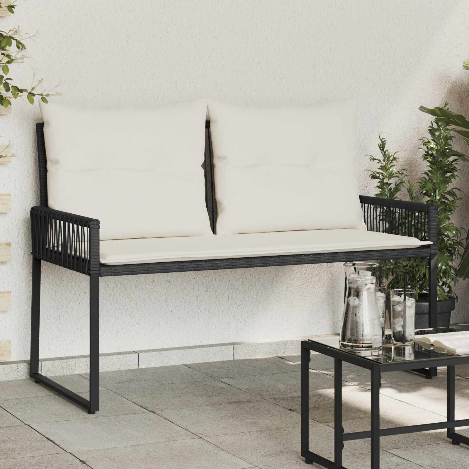 vidaXL Външна пейка 2 -Seater 4 бр. 110 x 59 x 82 см полиратан