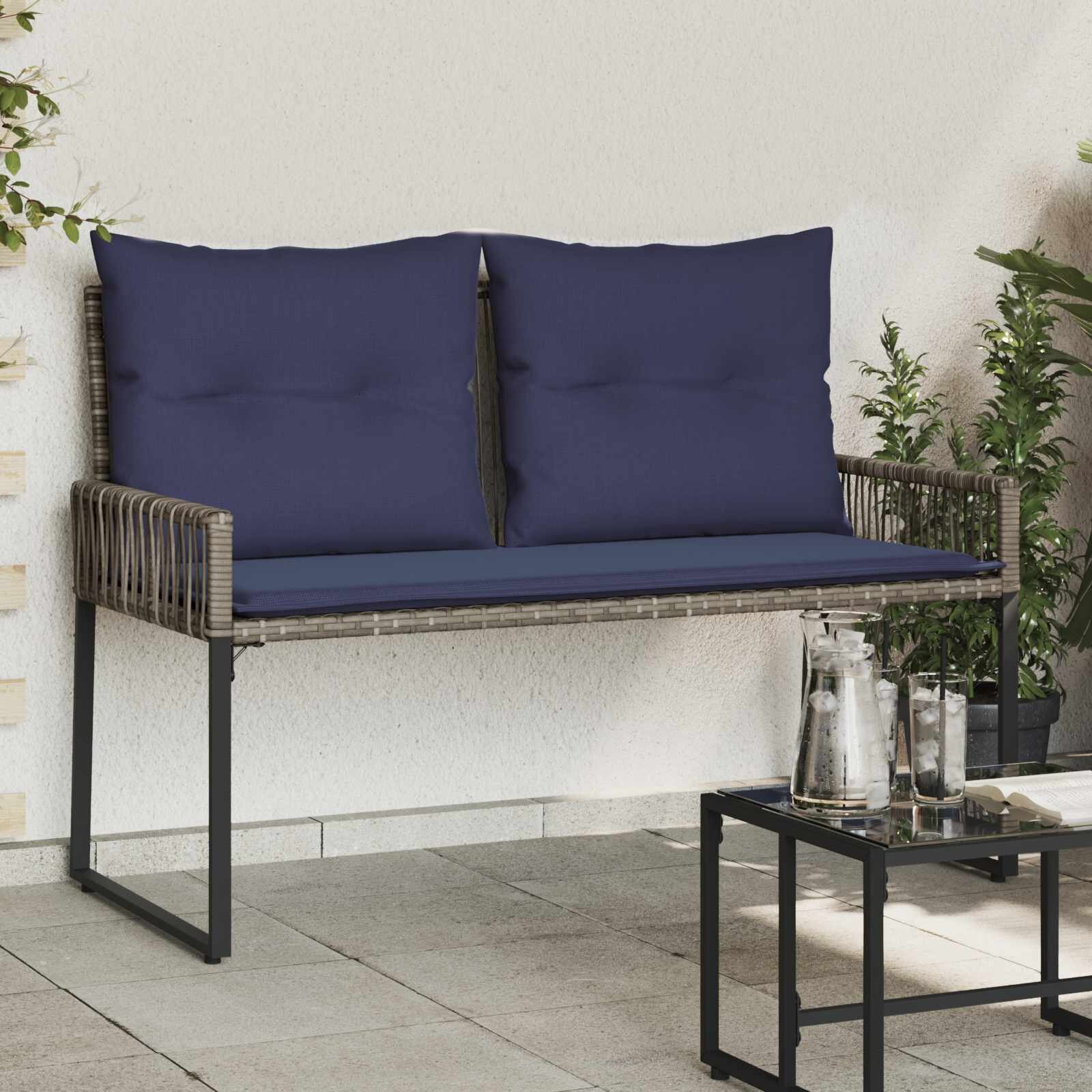 vidaXL Външна пейка 2 -Seater 4 бр. 110 x 59 x 82 см полиратан