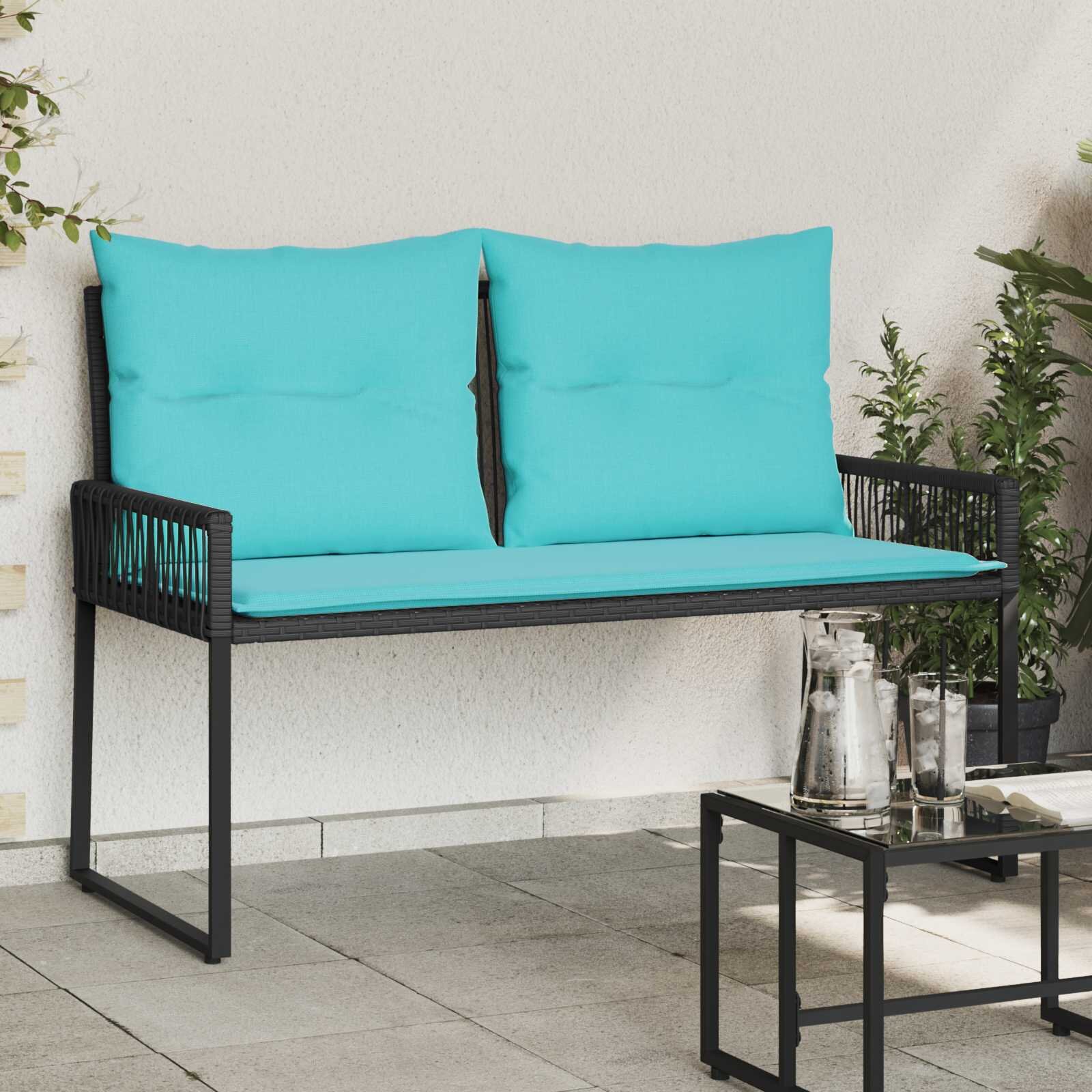 vidaXL Външна пейка 2 -Seater 4 бр. 110 x 59 x 82 см полиратан