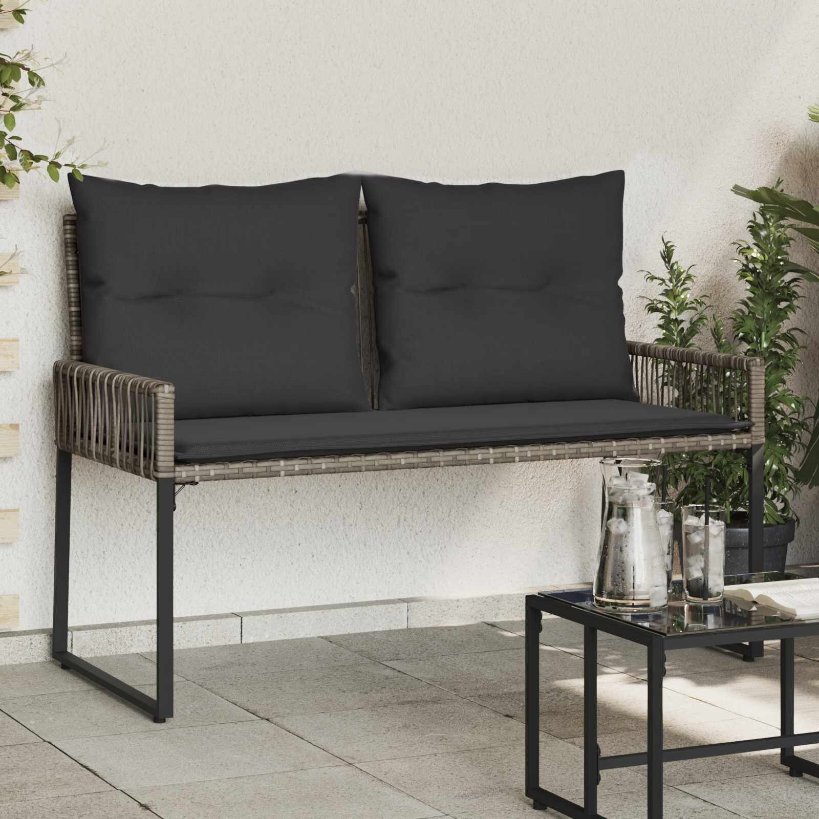vidaXL Външна пейка 2 -Seater 4 бр. 110 x 59 x 82 см полиратан