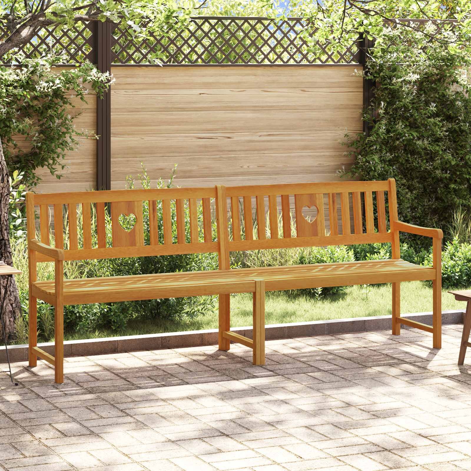 vidaXL Външна пейка Натурално 220 x 555 x 90 см