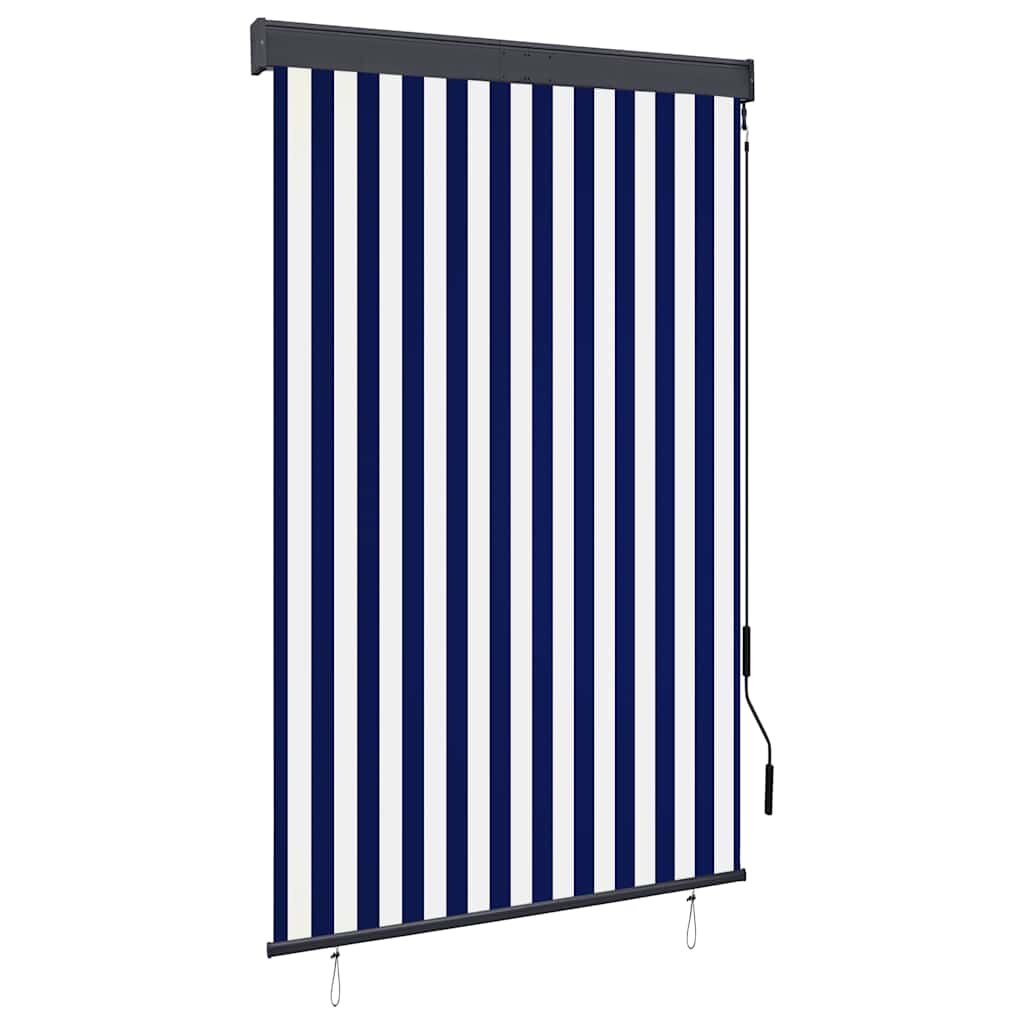 vidaXL Външна ролетна щора 120x250 см синьо и бяло