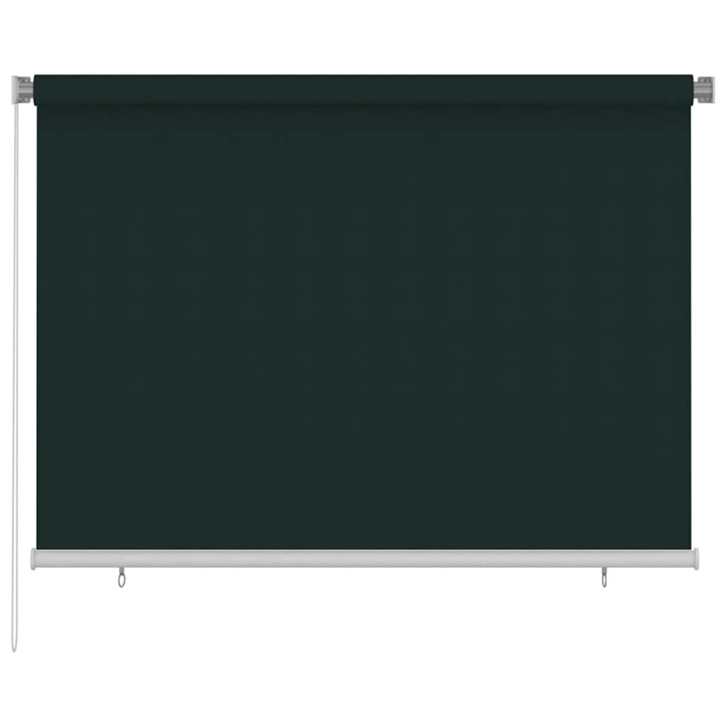 vidaXL Външна ролетна щора 205(Ш)x140(В) см тъмнозелена HDPE