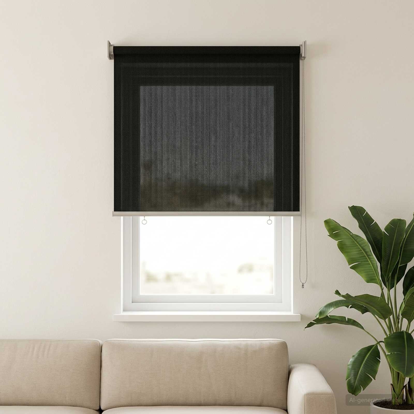 vidaXL Външна ролетна щора с блокировка на UV 90% Черно 80 x 140 cm