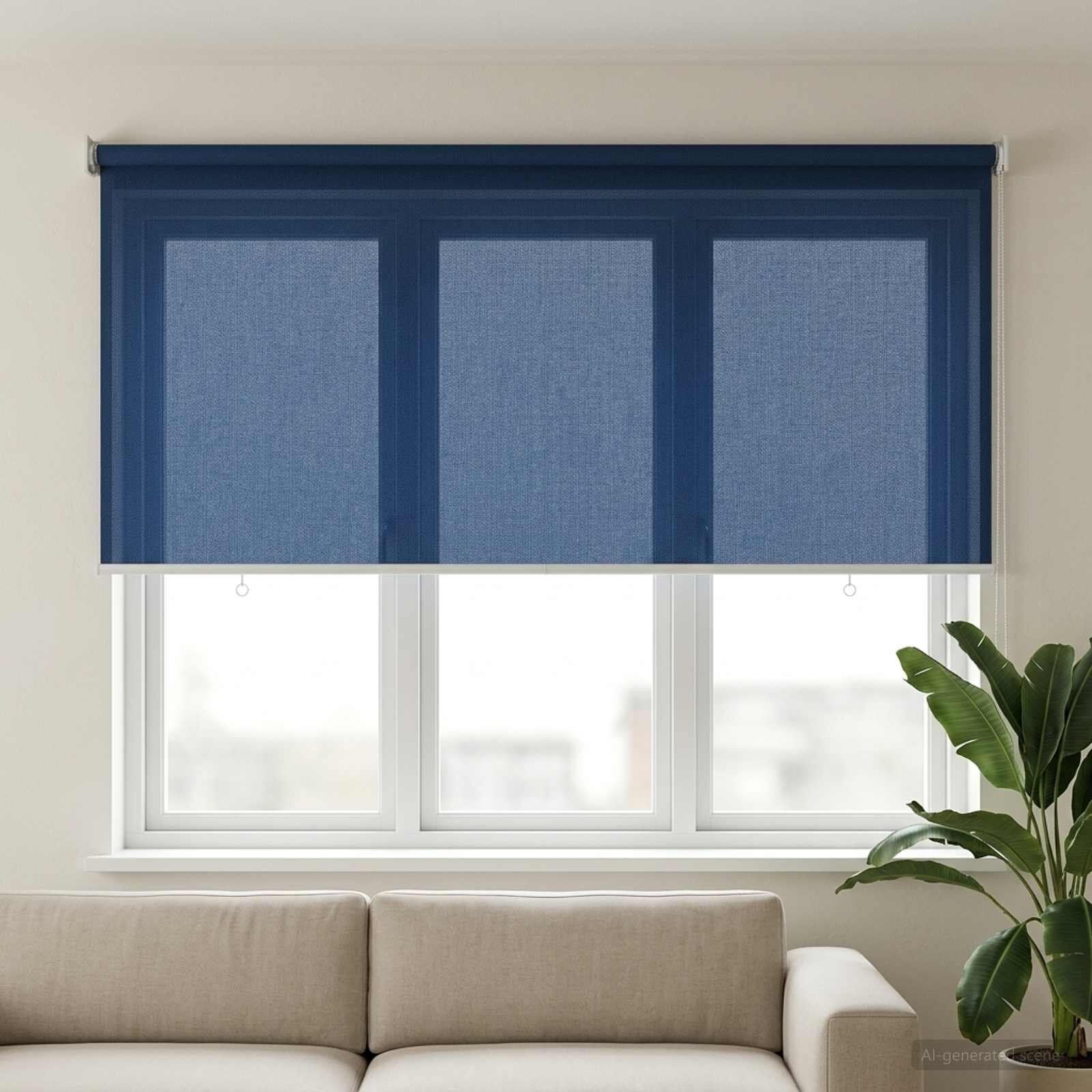 vidaXL Външна ролетна щора с блокировка на UV 90% Синьо 140 x 140 cm
