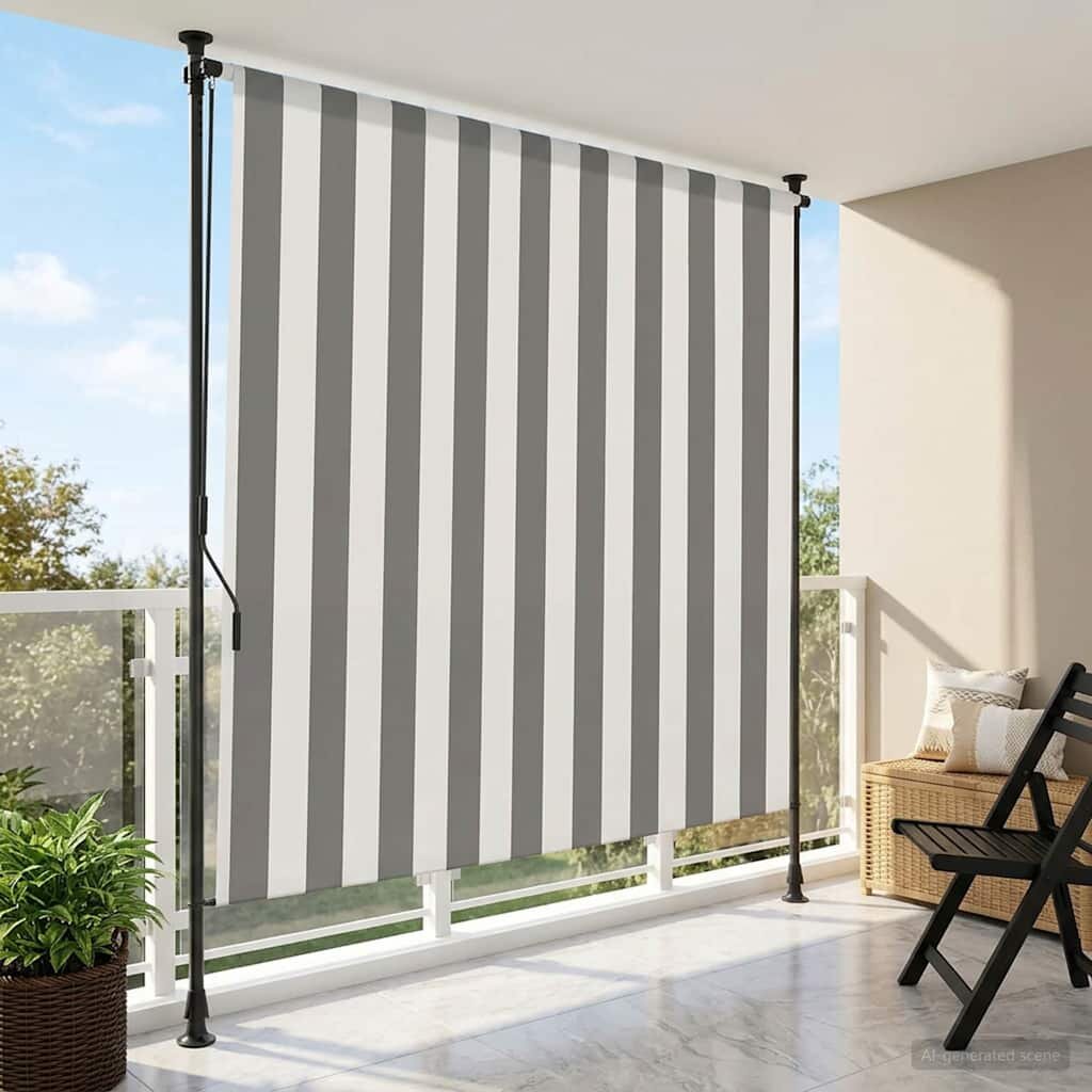 vidaXL Външна ролкова завеса Антрацит и бяло 100 x 270 cm