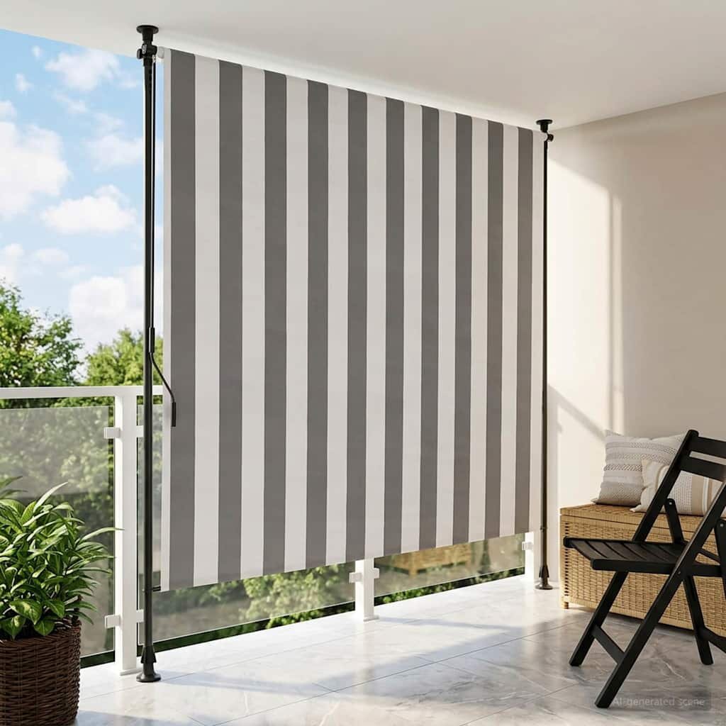 vidaXL Външна ролкова завеса Антрацит и бяло 120 x 270 cm