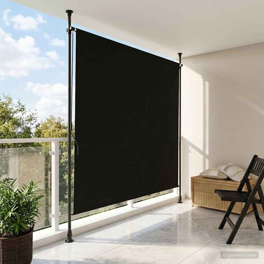 vidaXL Външна ролкова завеса Черно 100 x 270 cm