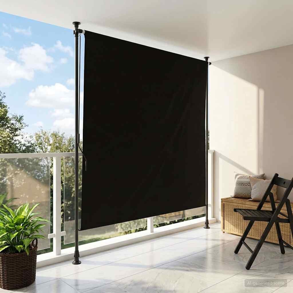 vidaXL Външна ролкова завеса Черно 120 x 270 cm
