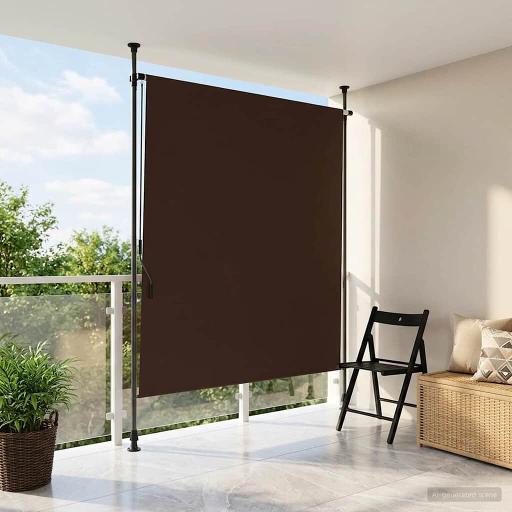vidaXL Външна ролкова завеса Кафяво 100 x 270 cm