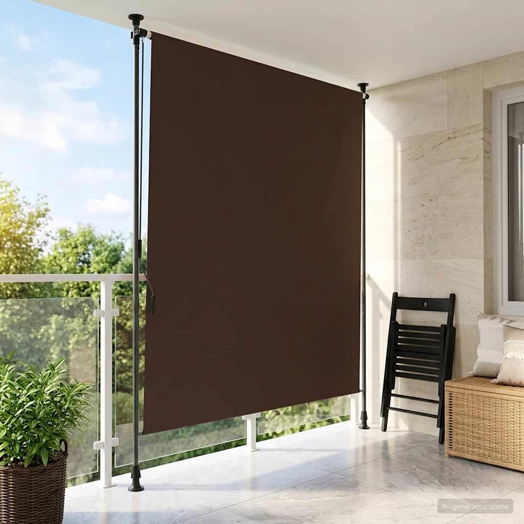 vidaXL Външна ролкова завеса Кафяво 120 x 270 cm