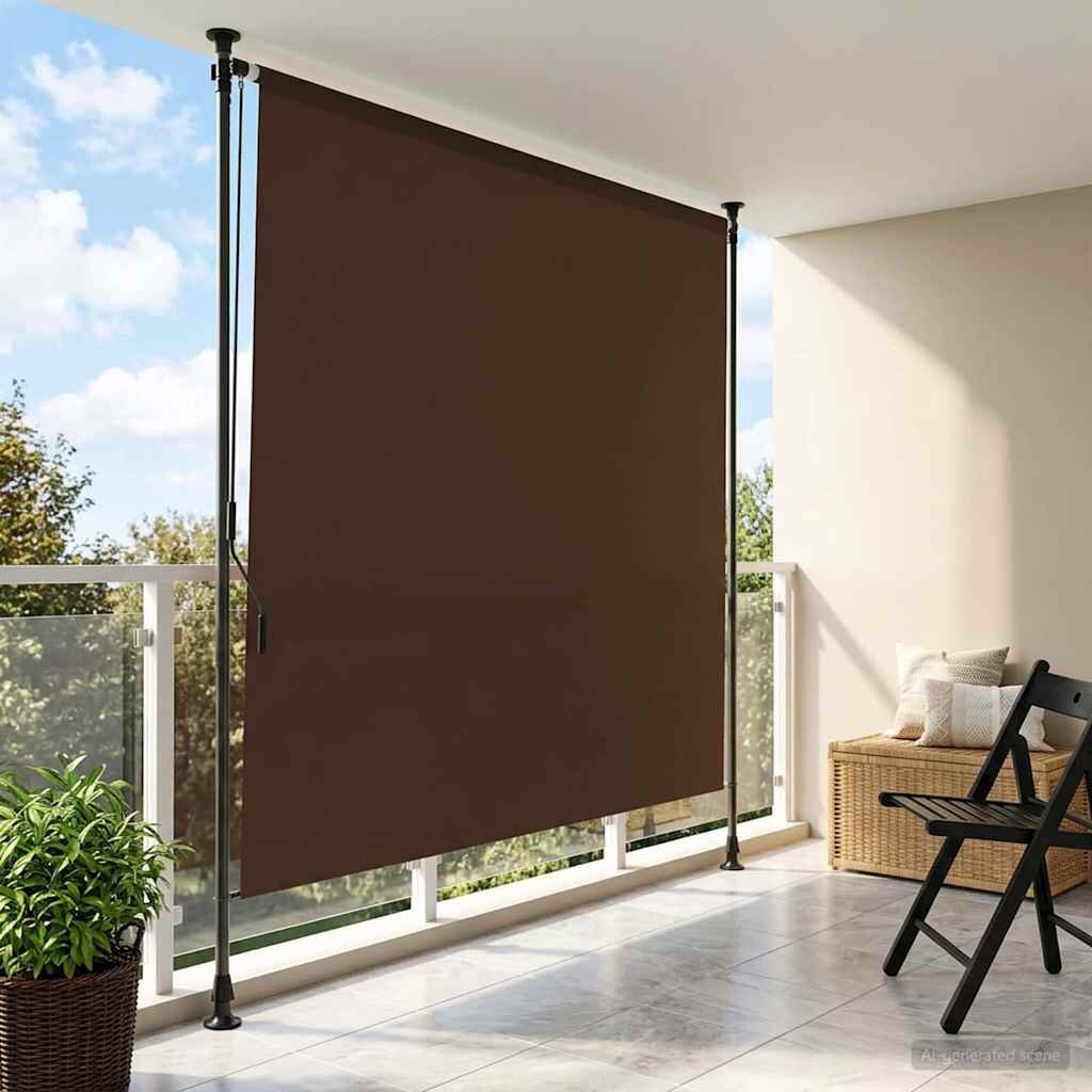 vidaXL Външна ролкова завеса Кафяво 150 x 270 cm