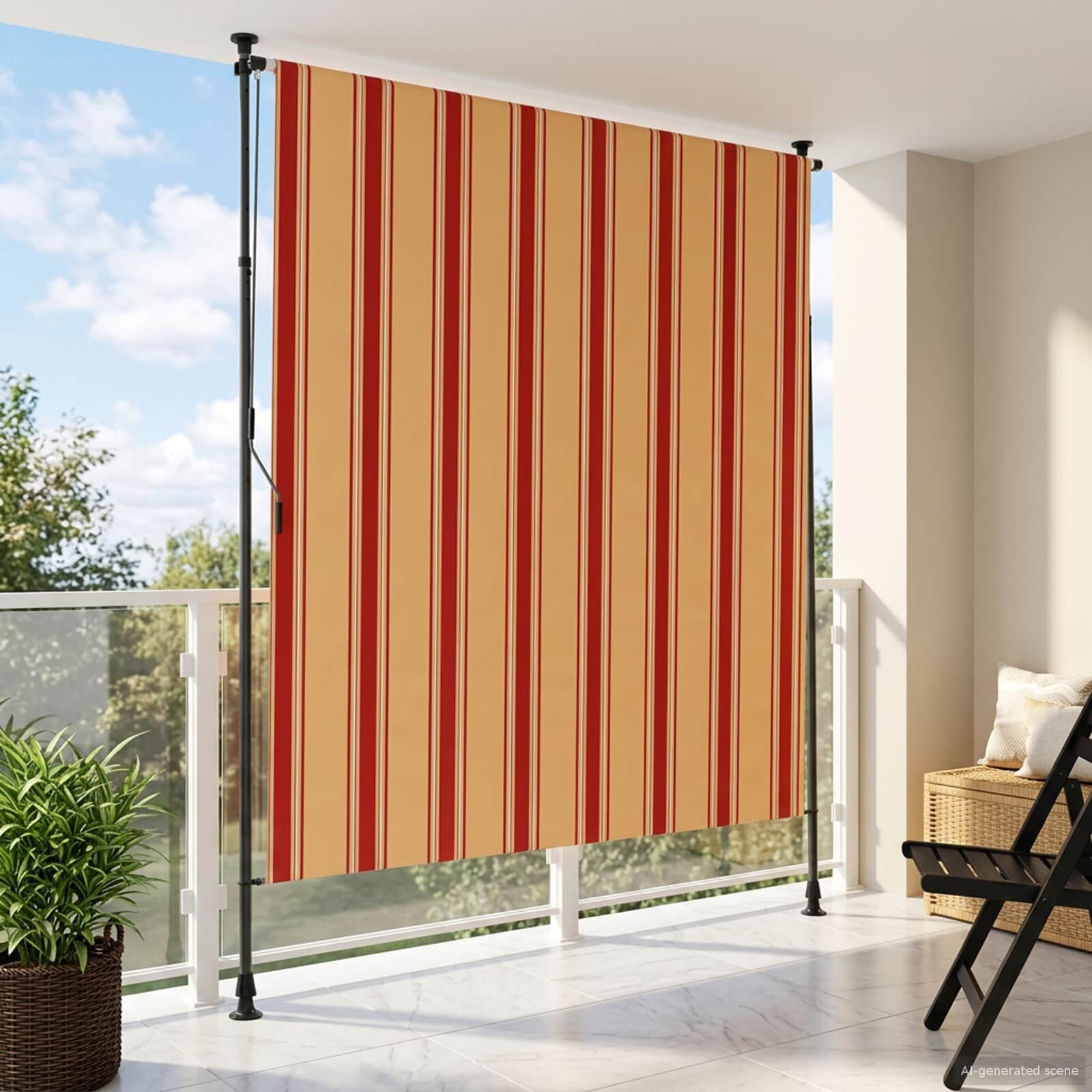 vidaXL Външна ролкова завеса Многоцветен 200 x 270 cm
