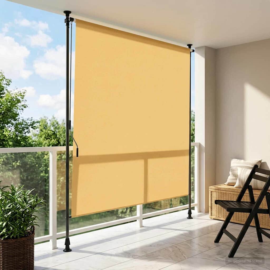 vidaXL Външна ролкова завеса Пясък 100 x 270 cm