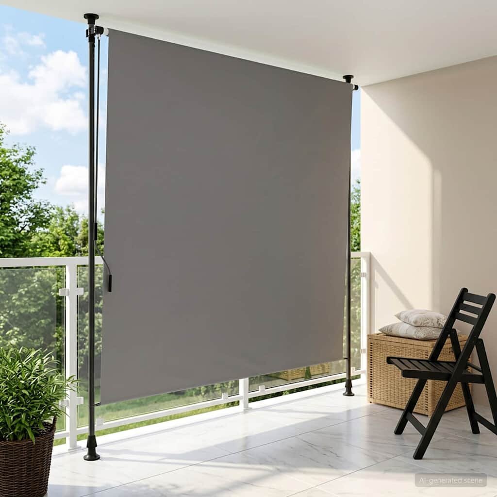 vidaXL Външна ролкова завеса Светлосиво 120 x 270 cm
