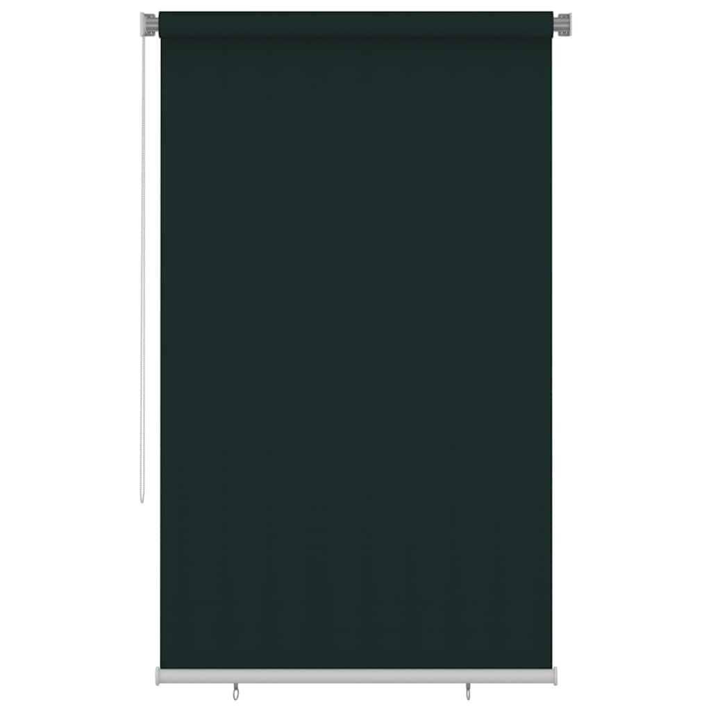 vidaXL Външна роло щора 140x230 см тъмнозелена HDPE