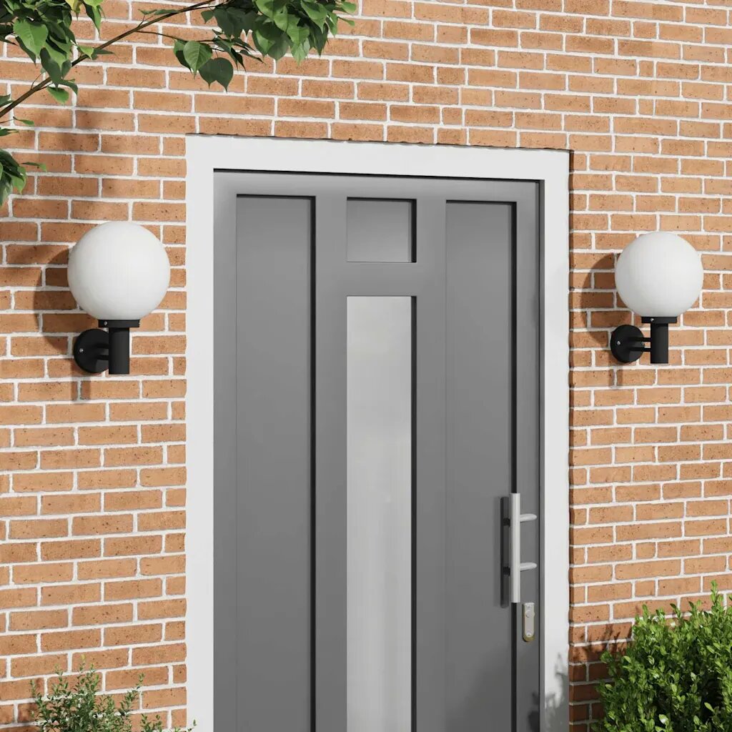 vidaXL Външна стенна лампа 2 бр. Черно 28 x 25 x 38 см