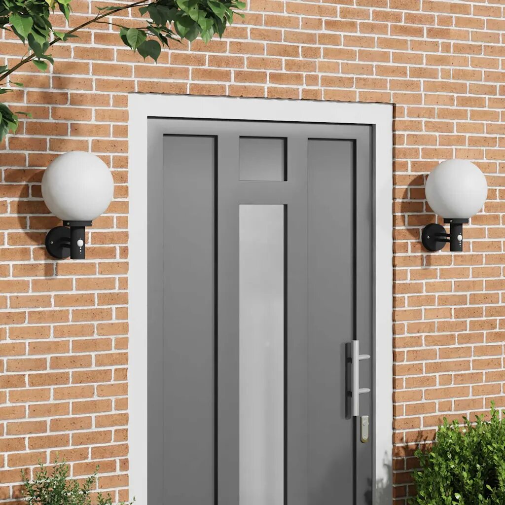 vidaXL Външна стенна лампа 2 бр. Черно 28 x 25 x 38 см