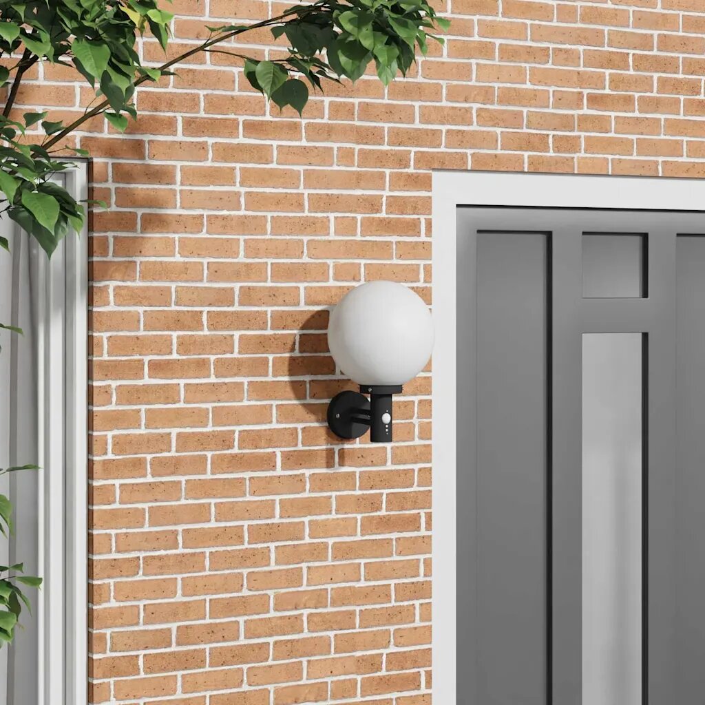 vidaXL Външна стенна лампа Черно 28 x 25 x 38 см