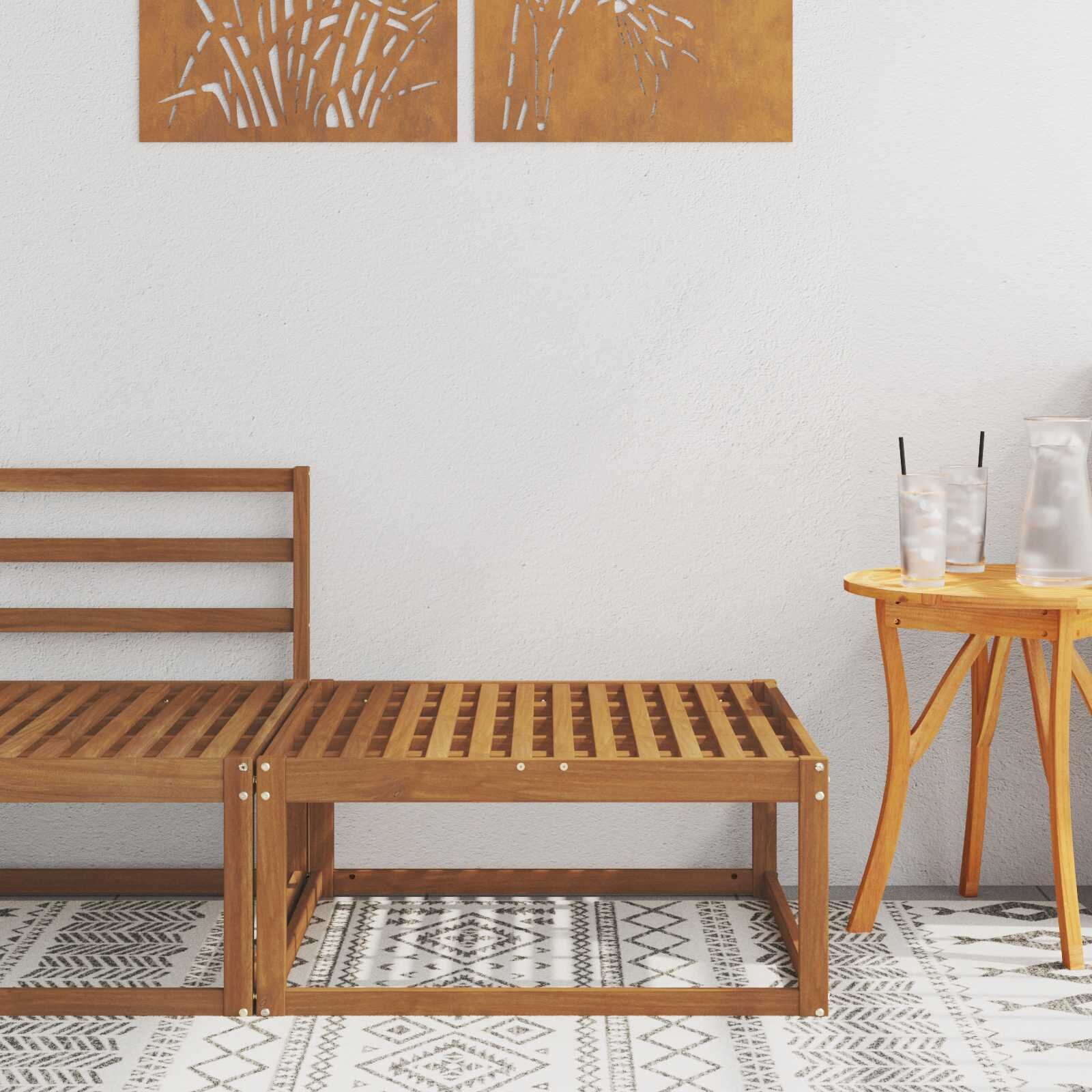vidaXL Външна табуретка Естествен 79 x 79 x 37 см