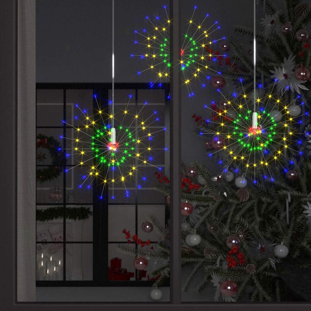 vidaXL Външни коледни светещи фойерверки 10 бр цветни 20 см 1400 LED