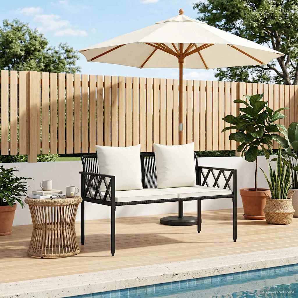 vidaXL Външни пейки 2 -Seater 116 x 56 x 75 см полиратан