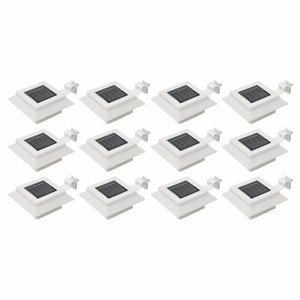 vidaXL Външни соларни лампи 12 бр LED квадратни 12 см бели
