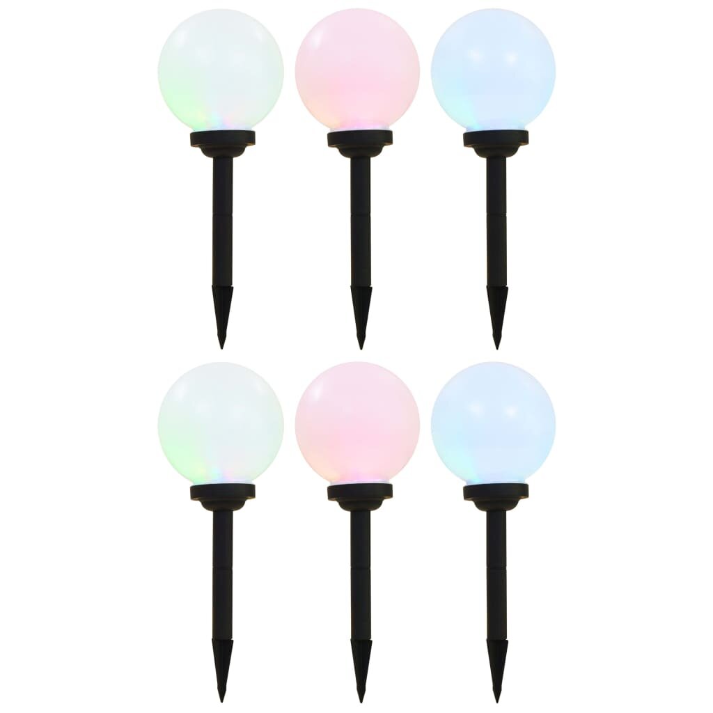 vidaXL Външни соларни лампи 6 бр LED сферични 20 см RGB