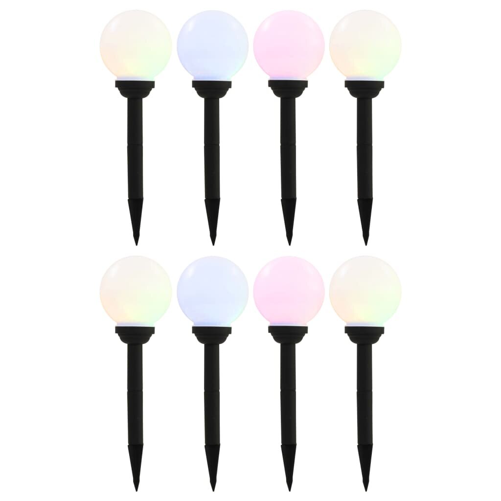 vidaXL Външни соларни лампи 8 бр LED сферични 15 см RGB