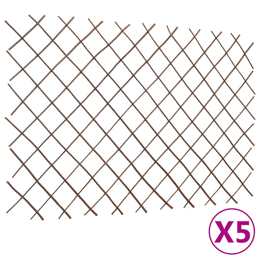 vidaXL Върбови огради хармоника 5 бр 180x120 см