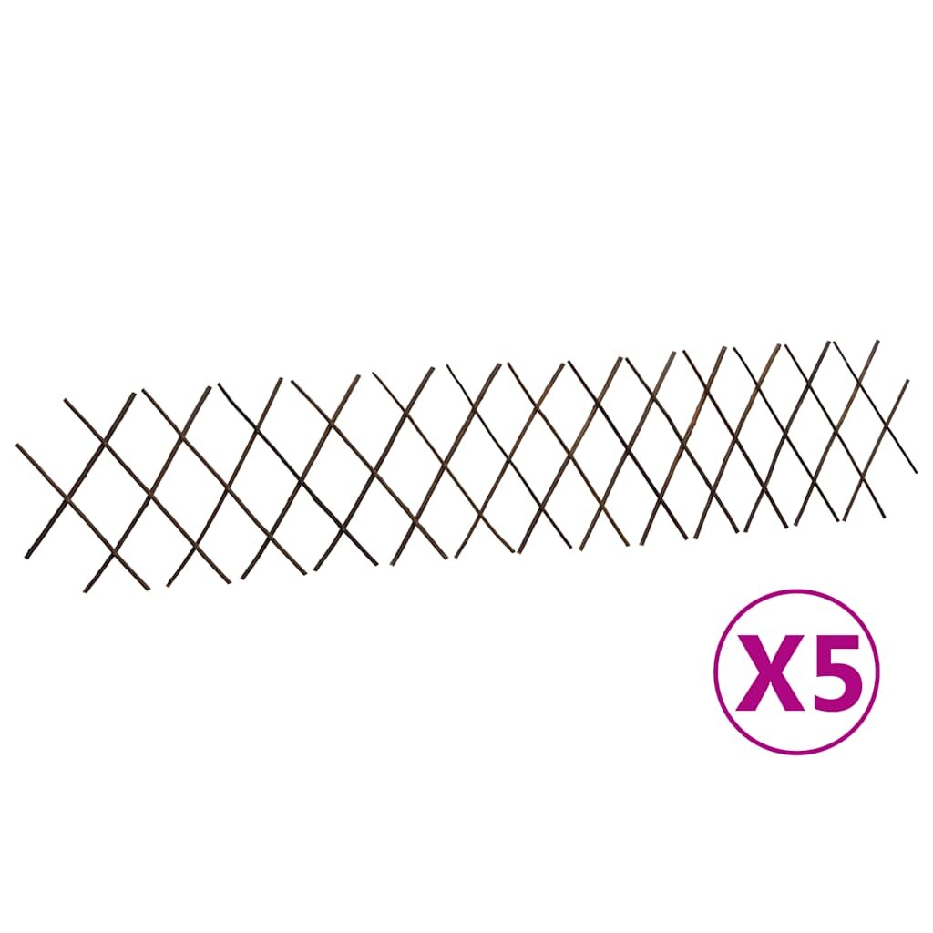 vidaXL Върбови огради хармоника 5 бр 180x30 см