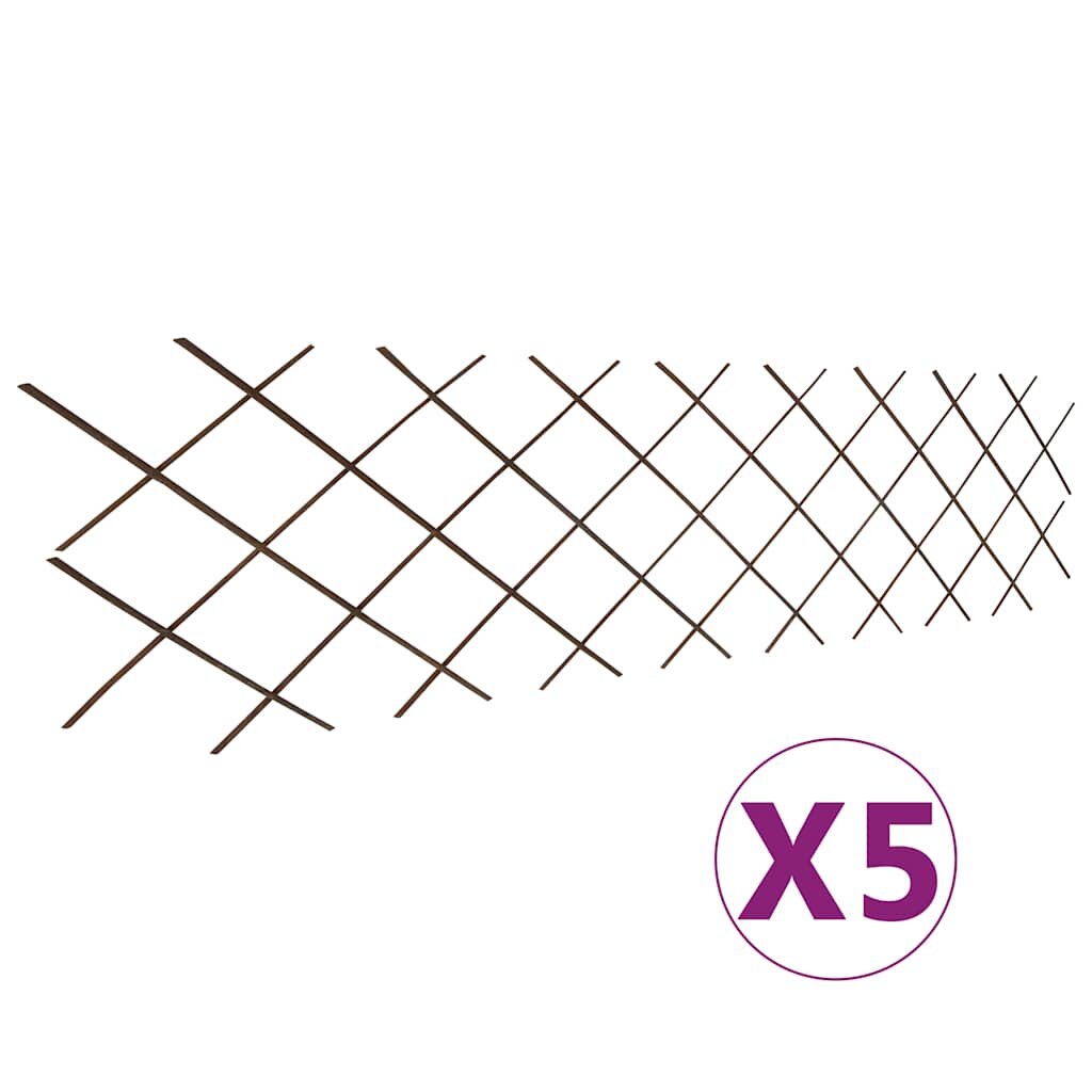 vidaXL Върбови огради хармоника 5 бр 180x60 см