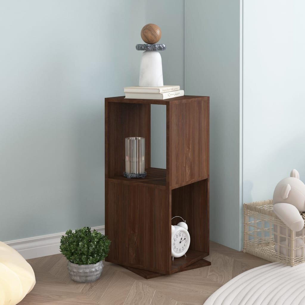 vidaXL Въртящ се шкаф кафяв дъб 345x345x755 см инженерно дърво